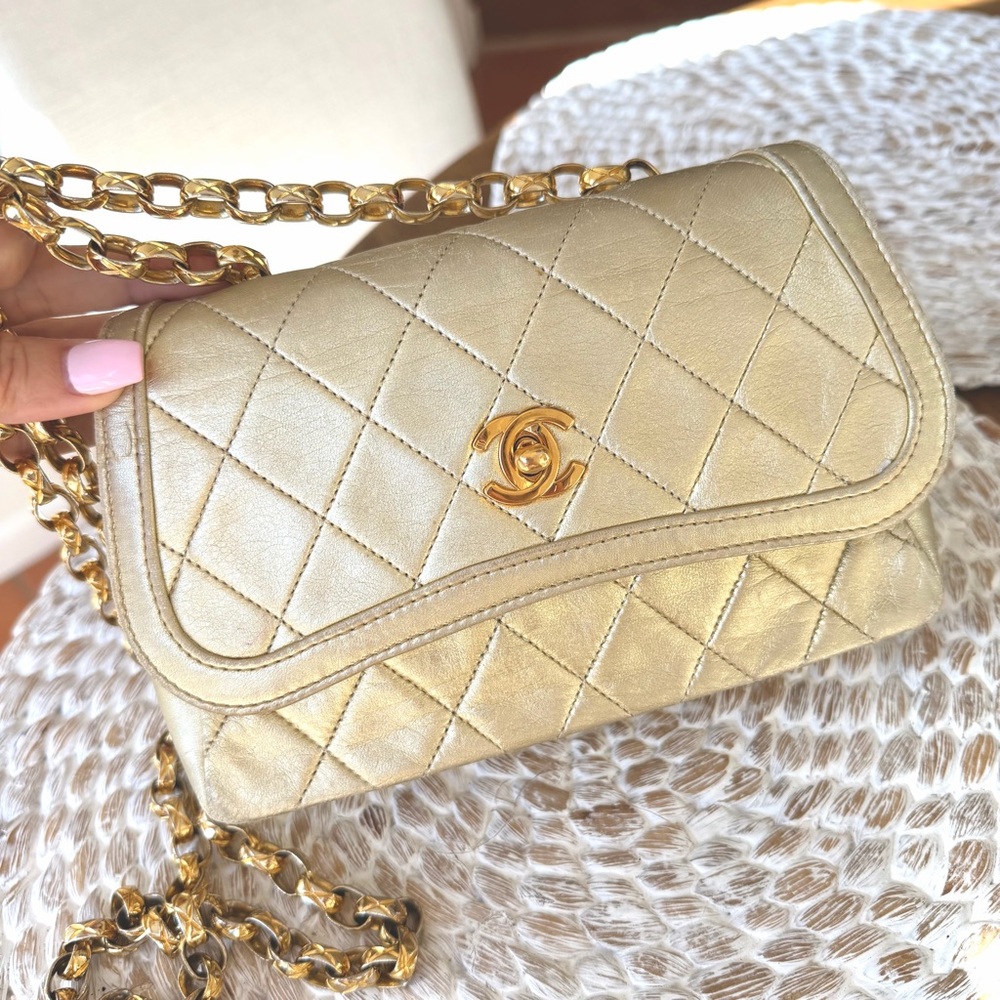 CHANEL Vintage 90’s Metallic Mini Flap Bag
